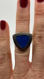 Z497 Prachtige zilveren ring blauw vilt maat 16,25, Ophalen of Verzenden, Kleiner dan 17, X, Dame