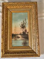 Impressionistisch schilderijtje van Hollands landschap, Antiek en Kunst, Kunst | Schilderijen | Klassiek, Ophalen of Verzenden