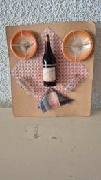 Vintage Kaartje met Miniatuur Champagne, Ophalen of Verzenden