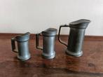 Tinnen maatbekertjes set van 3, Ophalen of Verzenden