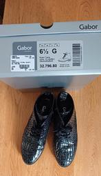 GABOR enkellaarsjes kroko zwart, mt 6,5 G, Ophalen of Verzenden, Zo goed als nieuw, Zwart, Sneakers of Gympen