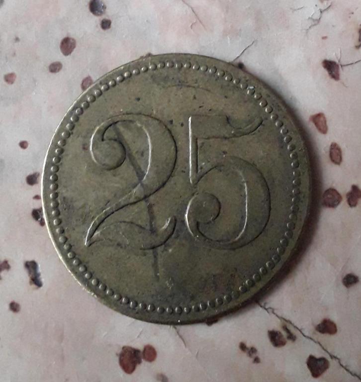 oude munt gevangenisgeld instellingsgeld instellingsmunt 25, Postzegels en Munten, Munten | Nederland, Losse munt, Overige waardes