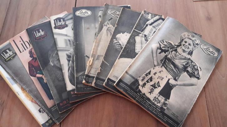 Te koop: 10 stuks oude Libelle's (jaren '30-'50), Boeken, Tijdschriften en Kranten, Gelezen, Damesbladen, Ophalen of Verzenden