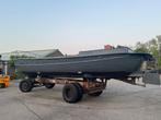 Praam / platbodem / partyboot 8,3m, Watersport en Boten, Ophalen, Gebruikt, Staal, Binnenboordmotor