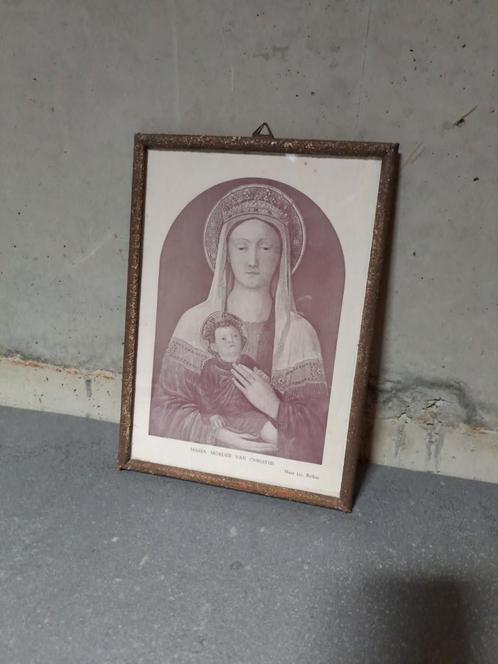 Maria schilderij 20x28 cm, Verzamelen, Religie, Gebruikt, Christendom | Katholiek, Kaart of Prent, Ophalen of Verzenden