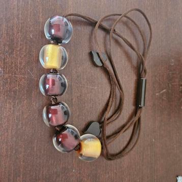 Bruine glazen kralen ketting ZSISKA beschikbaar voor biedingen