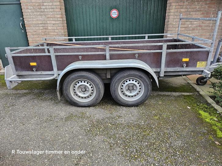Solide tandemasser 2500KG Middenas Aanhangwagen, Auto diversen, Aanhangers en Bagagewagens, Gebruikt, Ophalen