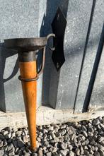 Vintage fakkel voor aan de muur muurkandelaar wandkandelaar, Ophalen of Verzenden, Gebruikt, Hout, 25 tot 50 cm