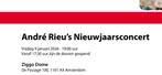 2 kaarten voor andre rieu nieuwjaarsconcert, Tickets en Kaartjes, Twee personen, Januari