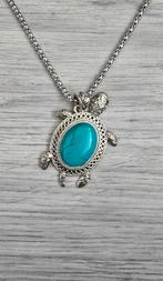 Schildpadketting met turqouise, Verzenden, Nieuw, Met edelsteen