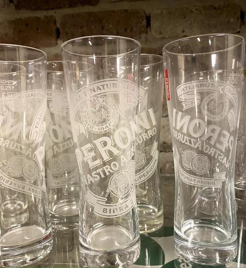 Peroni glazen, Verzamelen, Glas en Borrelglaasjes, Zo goed als nieuw, Bierglas, Ophalen of Verzenden
