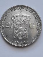 2,5 GULDEN 1944 CURAÇAO, OPLAGE: 200.000 (SCHADE ACHTERKANT), Verzenden, Midden-Amerika, Zilver