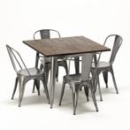 Tolix Xavier Pauchard metalen horeca stoelen met hout  639, Huis en Inrichting, Bruin, Nieuw, Ophalen of Verzenden, Vijf, Zes of meer stoelen