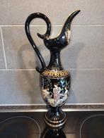 Griekse vaas handgemaakt zwart met verguld goud, Antiek en Kunst, Antiek | Vazen, Ophalen of Verzenden