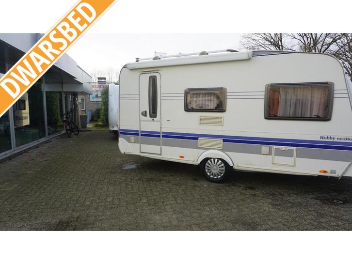 Hobby Excellent 440 SF dwars bed, cassetteluifel, Caravans en Kamperen, Caravans, Bedrijf, tot en met 4, Treinzit, Hobby, Dwarsbed