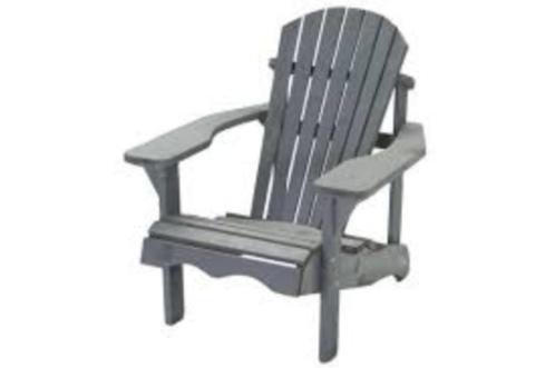 Mooie Canadian massief grenen tuinstoel grijs gekleurd., Tuin en Terras, Tuinstoelen, Nieuw, Hout, Ophalen