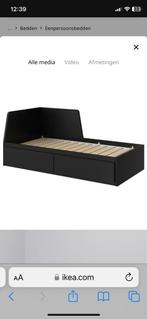 Ikea Flekke bedbank met EMMA O2 sleep matras, Huis en Inrichting, Slaapkamer | Slaapbanken, Zo goed als nieuw, Zwart, Ophalen