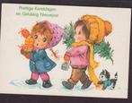 Jongen Meisje  Kerstboom Poesje Gelopen 1986, Verzenden, 1980 tot heden, Gelopen, Kinderen