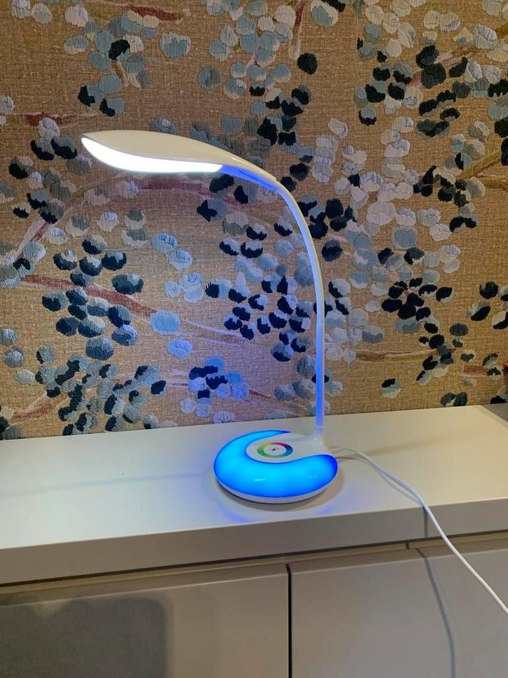 LED Bureau Lampje - Wit & Kleur - 48cm, Huis en Inrichting, Lampen | Tafellampen, Zo goed als nieuw, Minder dan 50 cm, Kunststof