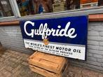 Vintage Gulfpride Emaille Reclamebord XL, Ophalen, Reclamebord, Gebruikt, .