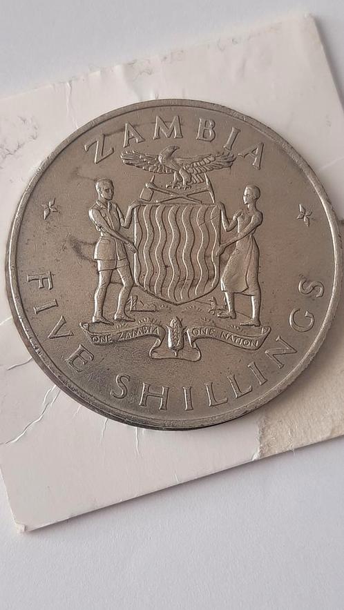 Schaarse 5 Shillings 1965 Zambia zeer lage oplage: 10.000, Postzegels en Munten, Munten | Afrika, Losse munt, Zambia, Ophalen of Verzenden