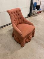 Antieke fauteuil roze, Huis en Inrichting, Fauteuils, Ophalen, Hout, Gebruikt, 75 tot 100 cm