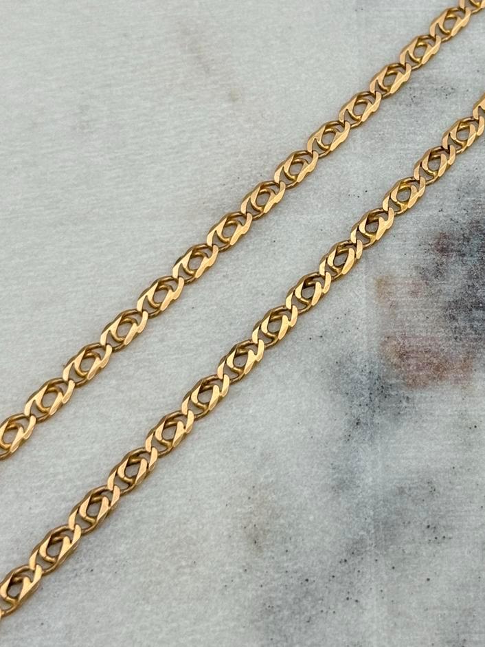 Prachtige 14 karaat goud valkenoog schakel ketting 55 cm new, Sieraden, Tassen en Uiterlijk, Kettingen, Nieuw, Goud, Goud, Ophalen of Verzenden