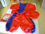 4dep rood/blauw/goud pietenpak 3/4j met snoepzak pet broek, Diversen, Sinterklaas, Ophalen of Verzenden, Gebruikt