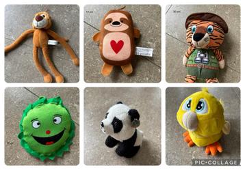 6 leuke knuffels - o.a. KOPPEN zie omschrijving (KWF) beschikbaar voor biedingen