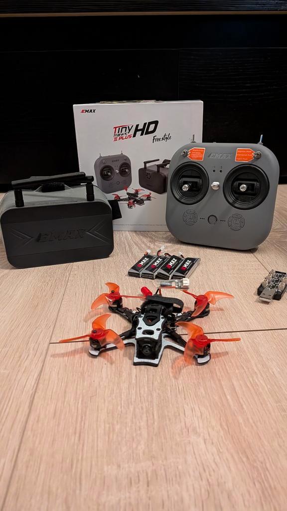 EMAX Tinyhawk 3 plus HD - Analog FPV drone met alles incl., Audio, Tv en Foto, Drones, Zo goed als nieuw, Racedrone, Standaard kwaliteit