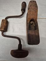 Vintage Handboor & Houten Schaaf, Antiek en Kunst, Ophalen of Verzenden
