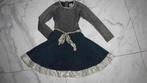 140 LOFF jurk blauw goud, Ophalen of Verzenden, Zo goed als nieuw, Meisje, Jurk of Rok