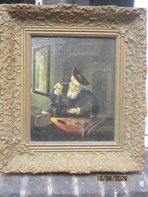 De goudweger, mooi  schilderij en Borduurwerk, Huis en Inrichting, Woonaccessoires | Schilderijen, Tekeningen en Foto's, Gebruikt