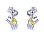 Leuk Giraffen 925 sterling zilveren oorbellen, Verzenden, Nieuw, Knopjes of Stekers, Zilver