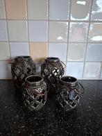 Riverdale kandelaars - (2 grote en 2 kleinere), Overige materialen, Nieuw, Ophalen of Verzenden, Grijs