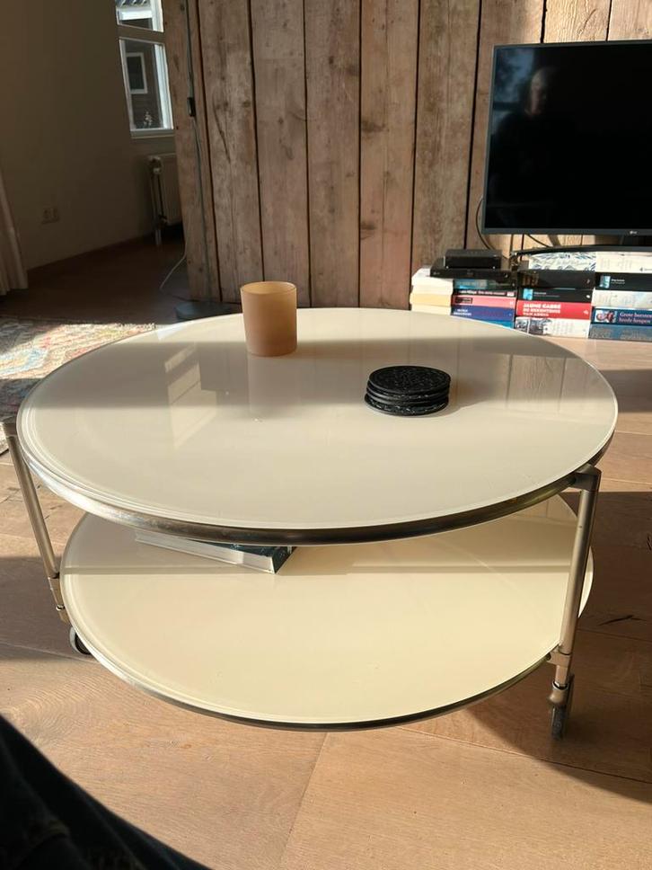 Ikea Strind glas 75, Huis en Inrichting, Tafels | Salontafels, Minder dan 50 cm, 50 tot 100 cm, Rond, Glas, Ophalen