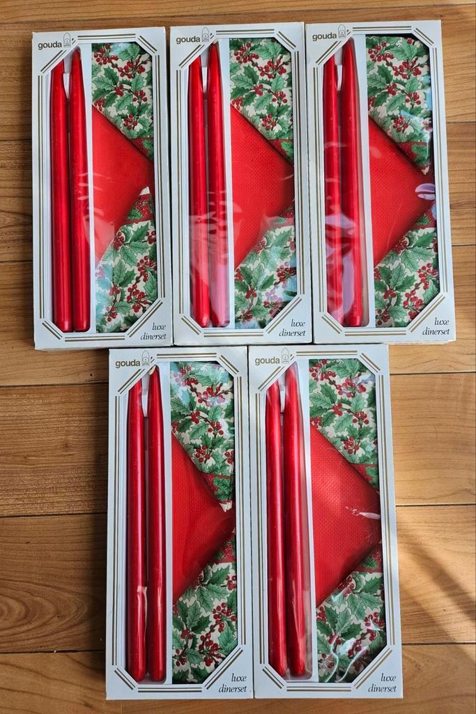 5 Luxe Gouda Kerst Dinersets - Nieuw!, Huis en Inrichting, Woonaccessoires | Kandelaars en Kaarsen, Nieuw, Minder dan 25 cm, Overige materialen