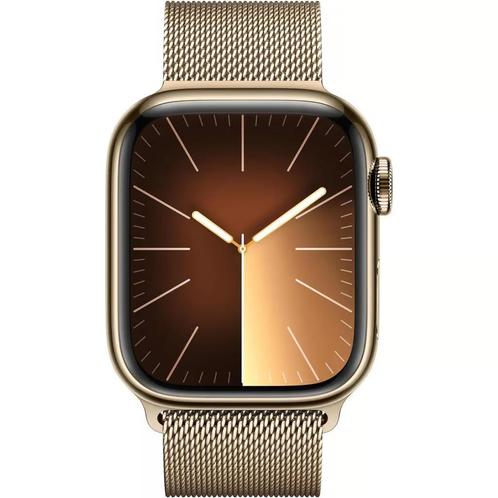 A2982,  Watch 9 RVS Goud 41mm, Sieraden, Tassen en Uiterlijk, Smartwatches, Nieuw, iOS, Afstand, Calorieverbanding, Conditie