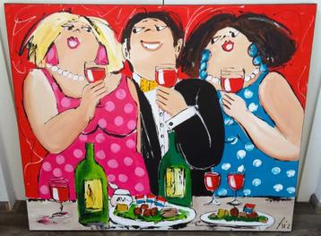 Modern Schilderij "Bourgondisch Leven" Corrie Leushuis LIZ beschikbaar voor biedingen