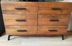 Commode van massief mangohout met 6 ruime lades, Huis en Inrichting, Kasten | Ladekasten, Ophalen, 100 tot 150 cm, 5 laden of meer