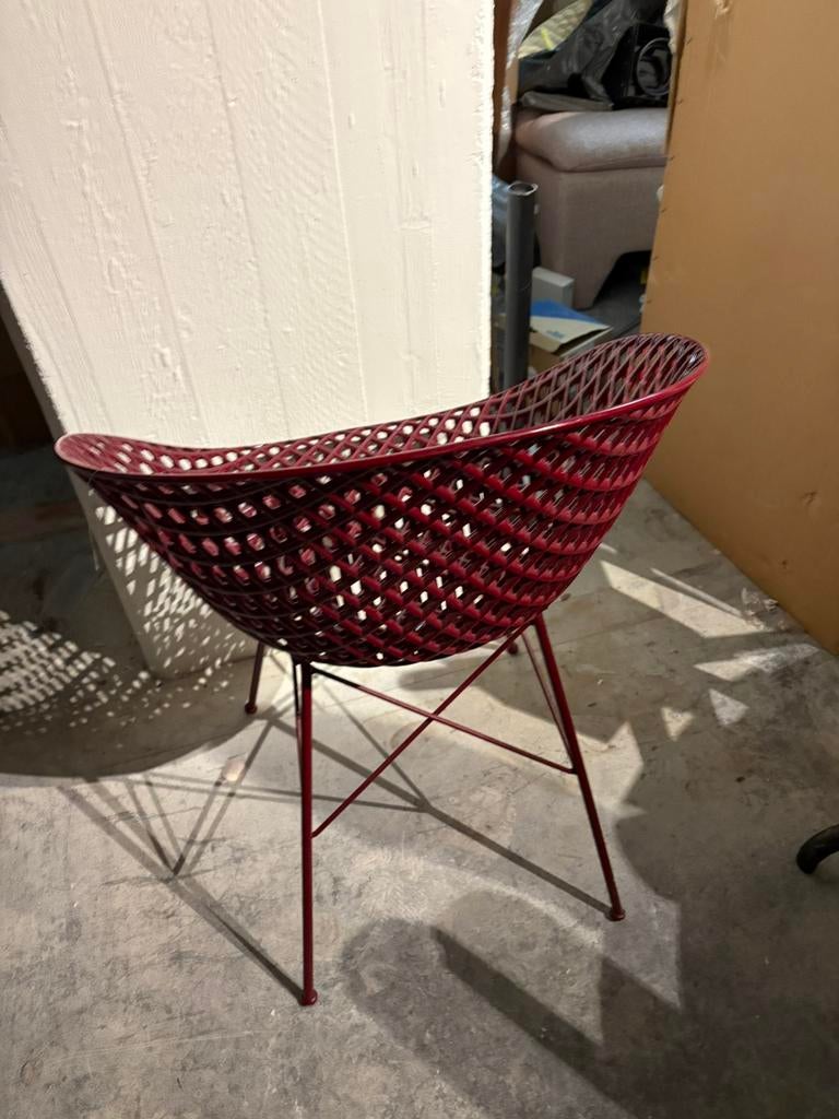 Kartell design matrix stoelen 2 x wit en aubergine, Ophalen of Verzenden, Zo goed als nieuw, Wit, Eén