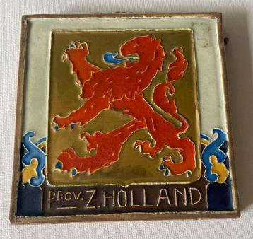 cloisonné tegel Westraven met wapen provincie Zuid-Holland beschikbaar voor biedingen