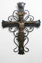 Bijzonder Art Deco brons kruisbeeld op smeedijzer [1575], Ophalen