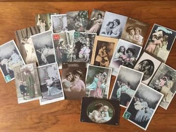 Nostalgische moeder en kind kaarten 23 stuks vintage