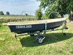 Terhi 385 visboot/roeiboot, Watersport en Boten, Roeiboten, Ophalen, Gebruikt, Polyester, Met aanhanger of trailer