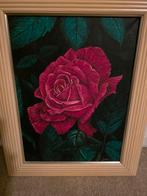 Olieverfschilderij Roos - Martien Heesmans, Antiek en Kunst, Kunst | Schilderijen | Klassiek, Ophalen of Verzenden