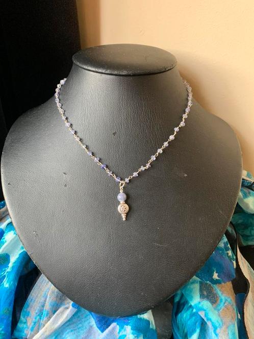 Tanzaniet beschermt aura intuïtie zelfvertrouwen magie uniek, Sieraden, Tassen en Uiterlijk, Kettingen, Nieuw, Zilver, Blauw, Met edelsteen