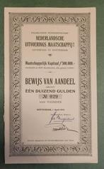 Nederlandsche Uitvoerings Maatschappij 1931 fl 1000 aandelen, Ophalen of Verzenden, 1920 tot 1950, Aandeel