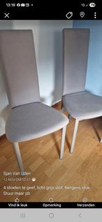 4 stoelen, Ophalen, Gebruikt, Grijs, Stof