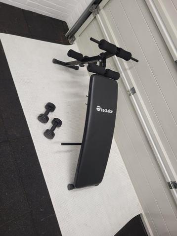Tectake Sit-up bank + dumbells  buikspierenbank beschikbaar voor biedingen